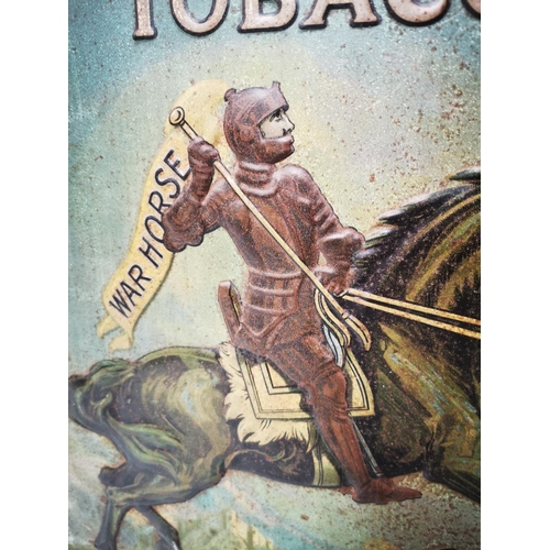 warhorse tobacco Rare Gallaher's War Horse Tobacco embossed tinplate framed advertising sign  {54 cm H x 38 cm W}