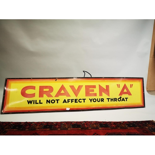 37 - Craven A Will Not Affect Your Throat enamel advertising sign {38cm H x 162cm W}.