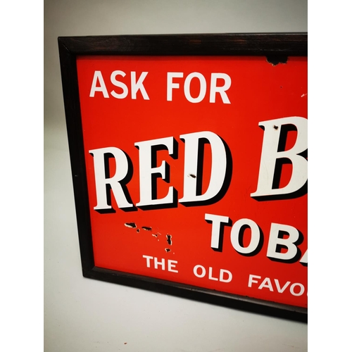 40 - Ask For Red Bell Tobacco The Old Favourite enamel advertising sign {53cm H X 78cm W}.