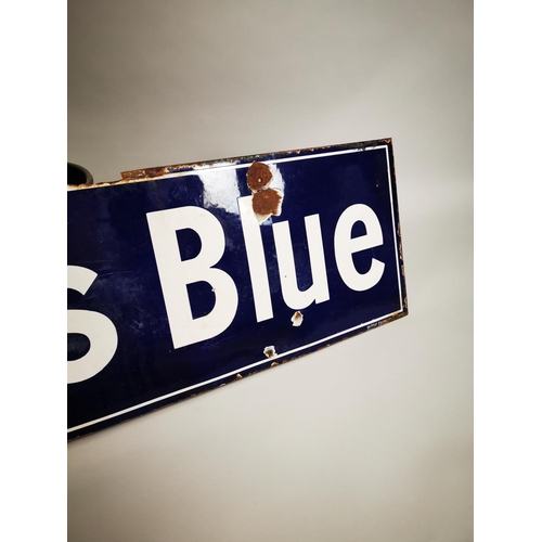 41 - Coleman's Blue enamel advertising sign {41cm H x 158cm W}.