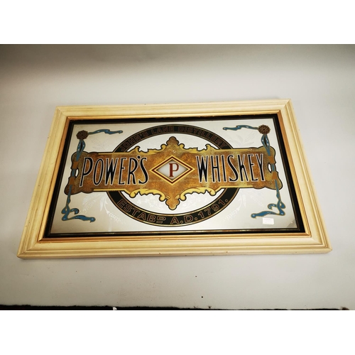 43 - Power's Whiskey Johns Lane Distillery framed advertising mirror {68 cm H x 106 cm W}.