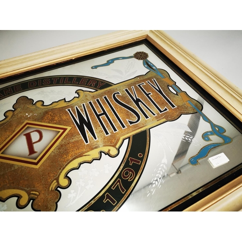 43 - Power's Whiskey Johns Lane Distillery framed advertising mirror {68 cm H x 106 cm W}.
