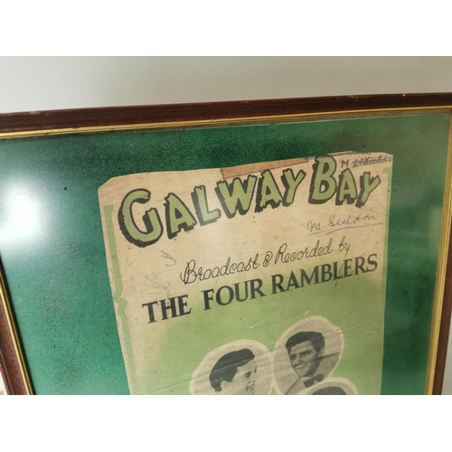51 - Galway Bay  - Broadcasts Recorded By The Four Ramblers framed advertising poster {43cm H x 43 cm W}.