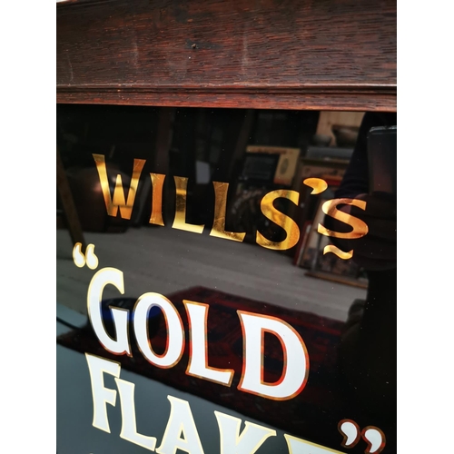 6 - Will's Gold Flake Cigarettes reverse painted glass advertising sign mounted in oak frame {60 cm H x ... 