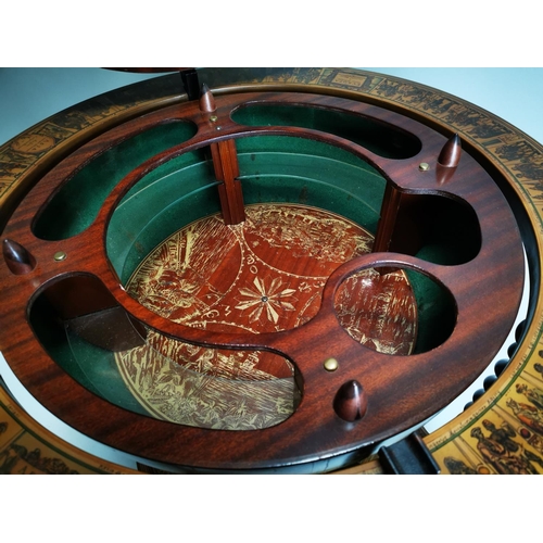 119 - Exceptional quality Terrestrial globe in the form of a drink's cabinet { 104cm H X 75cm Dia }.