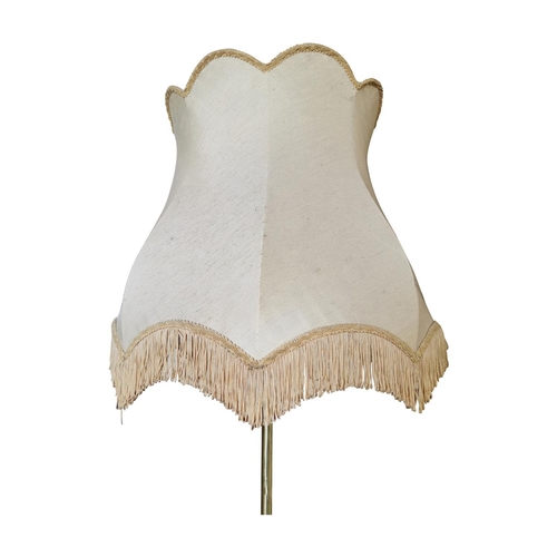 120A - Art Nouveau brass and copper standard lamp with shade {185 cm H x 54 cm Dia.}.