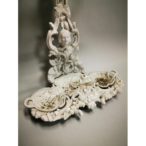 131 - Decorative alloy stick stand {72 cm H x 45 cm W x 26 cm D}.