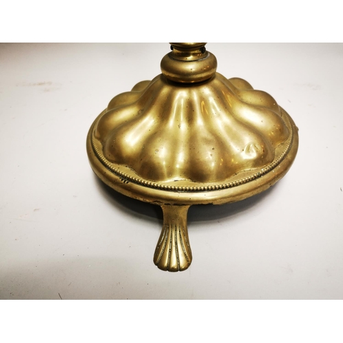142 - Victorian brass standard lamp {156 cm H x 34 cm Dia.}.
