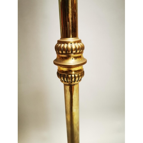 142 - Victorian brass standard lamp {156 cm H x 34 cm Dia.}.