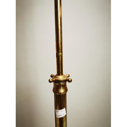142 - Victorian brass standard lamp {156 cm H x 34 cm Dia.}.