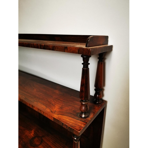 147 - Late Regency rosewood chiffonier with gallery back and long one drawer over two panelled doors {147 ... 