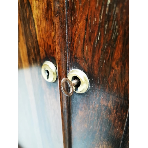 147 - Late Regency rosewood chiffonier with gallery back and long one drawer over two panelled doors {147 ... 