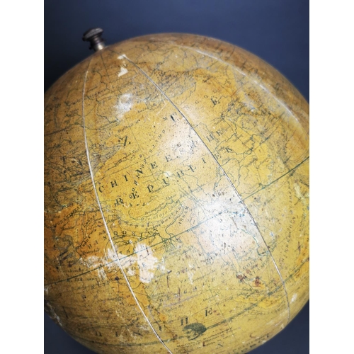151 - Early 20th C. world globe on decorative cast iron stand {52 cm H x 30 cm Dia.}.