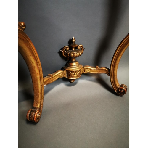 154 - 19th C. gilt wood console table with marble top {98 cm H x 101 cm W x 40 cm D}.