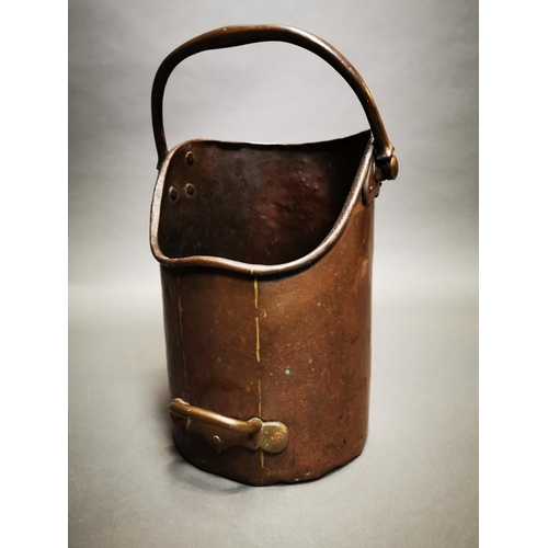 156 - Georgian copper coal skuttle {37 cm H x 23 cm Dia.}.