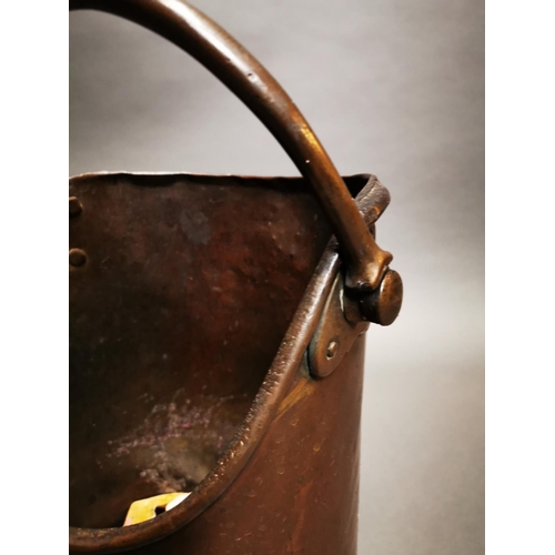 156 - Georgian copper coal skuttle {37 cm H x 23 cm Dia.}.