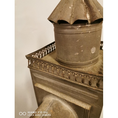 165 - 19th C. tinplate magic lantern {36 cm H x 14 cm W x 28 cm D}.