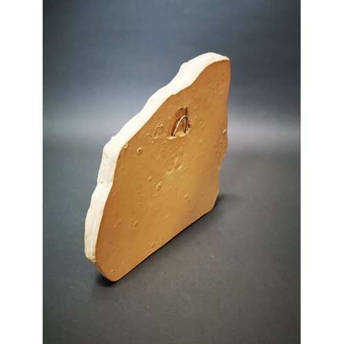 172 - Plaster relief depicting horses {27 cm H x 26 cm W}.