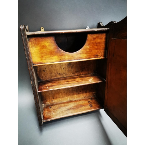 240 - Early 20th C. oak wall hanging bathroom cabinet with single mirrored door {57 cm H x 41 cm W x 16 cm... 