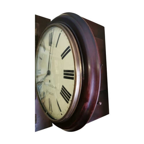 250A - 19th C. mahogany Black & Gray of Dublin wall clock with painted dial and fusee movement  {39 cm Dia.... 