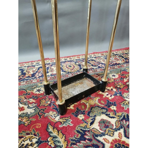 260A - Edwardian brass and cast iron stick stand {68 cm H x 32 cm W x 20 cm D}.