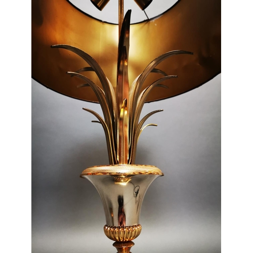 262 - Rare pair of Mid-century brass and chrome designer table lamps in the form of pineapples {74 cm H x ... 