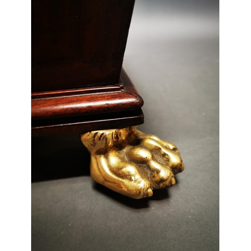 263 - Exceptional quality Regency mahogany wine cooler with lions paw feet {45 cm H x 62 cm W x 40 cm D}.