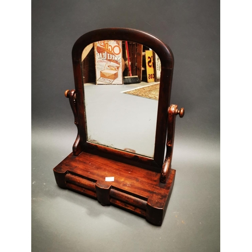 267 - Edwardian mahogany dressing table mirror with two drawers in the frieze {62 cm H x 44 cm W x 20 cm D... 