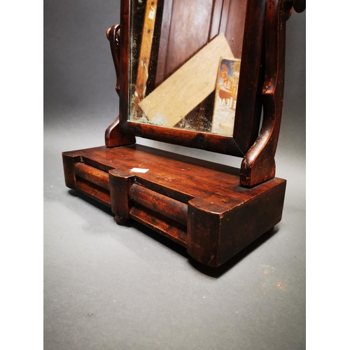267 - Edwardian mahogany dressing table mirror with two drawers in the frieze {62 cm H x 44 cm W x 20 cm D... 