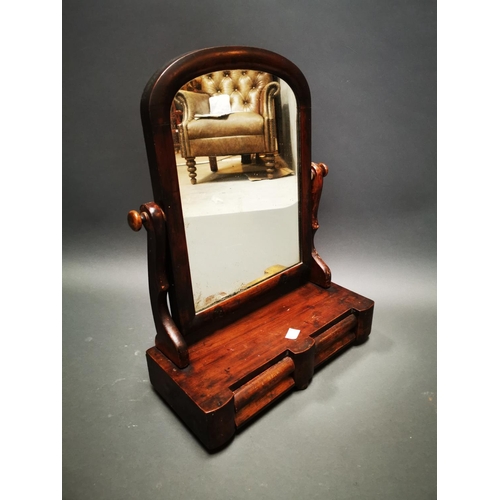 267 - Edwardian mahogany dressing table mirror with two drawers in the frieze {62 cm H x 44 cm W x 20 cm D... 