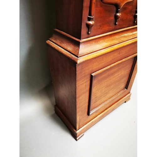 270 - Good quality William IV mahogany drum head Grandfather clock with painted dial by R.M. Nelson of Oma... 