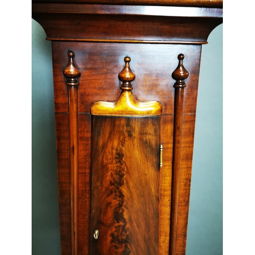 270 - Good quality William IV mahogany drum head Grandfather clock with painted dial by R.M. Nelson of Oma... 