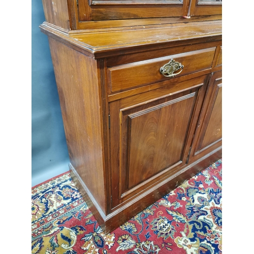 270A - Edwardian mahogany two door book case {226 cm H x 122 cm W x 50 cm D}.