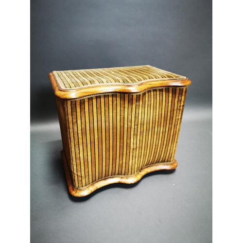 271 - 19th C. walnut and upholstered ottoman {60 cm H x 66 cm W x 44 cm D}.