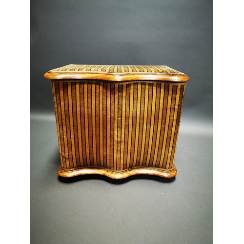 271 - 19th C. walnut and upholstered ottoman {60 cm H x 66 cm W x 44 cm D}.