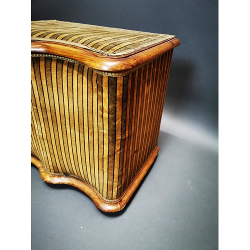 271 - 19th C. walnut and upholstered ottoman {60 cm H x 66 cm W x 44 cm D}.