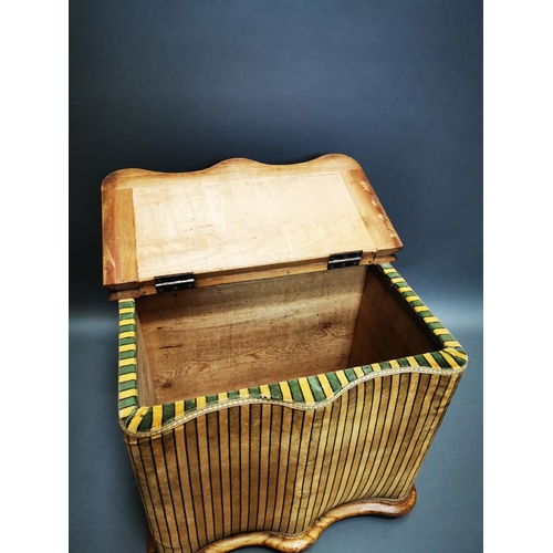 271 - 19th C. walnut and upholstered ottoman {60 cm H x 66 cm W x 44 cm D}.