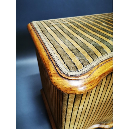 271 - 19th C. walnut and upholstered ottoman {60 cm H x 66 cm W x 44 cm D}.