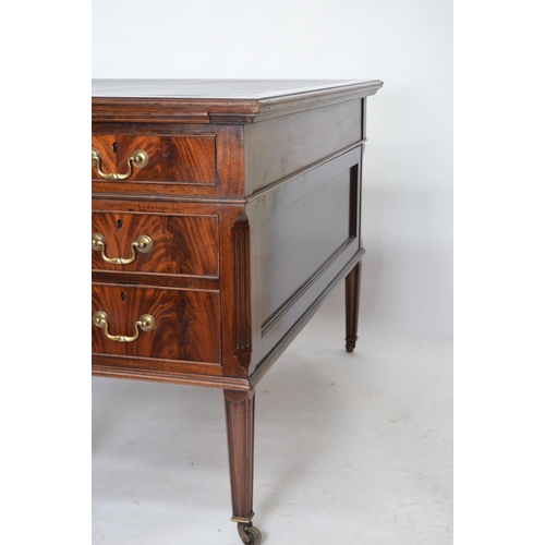 280A - 19th C. mahogany partners desk with tooled leather top in the Georgian style {79 cm H x 182 cm W x 1... 