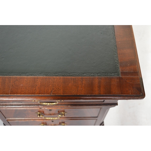 280A - 19th C. mahogany partners desk with tooled leather top in the Georgian style {79 cm H x 182 cm W x 1... 