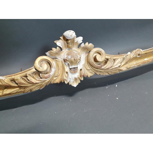 292 - 19th C. gilt wood and gesso curtain pelmet {23 cm H x 171 cm W x 20 cm D}.