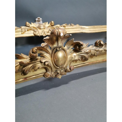293 - Pair of 19th C. gilt wood and gesso curtain pelmets {23 cm H x 173 cm W x 27 cm D}.