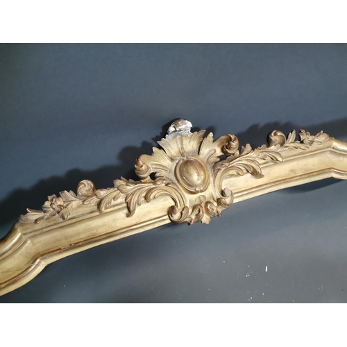 293 - Pair of 19th C. gilt wood and gesso curtain pelmets {23 cm H x 173 cm W x 27 cm D}.