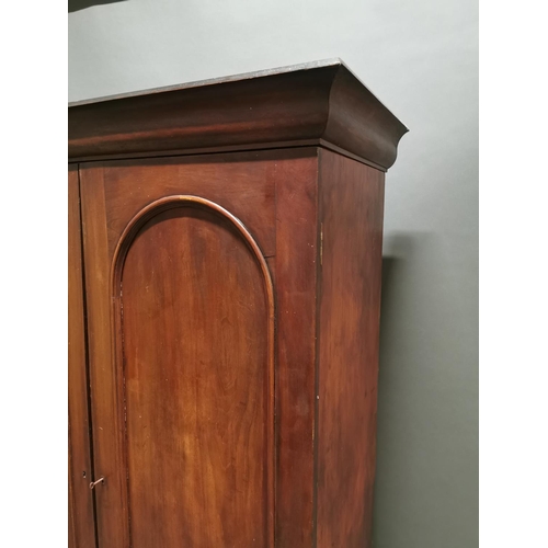 301 - Victorian mahogany two door wardrobe {196 cm H x 130 cm W x 55 cm D}.