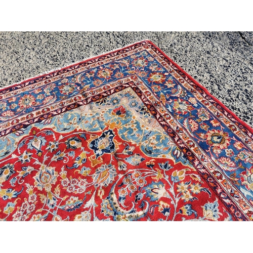 302 - Good quality hand woven Persian carpet square {397 cm L x 260 cm W}.