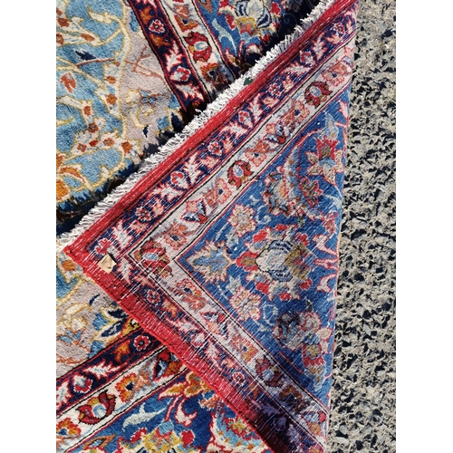 302 - Good quality hand woven Persian carpet square {397 cm L x 260 cm W}.
