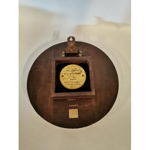 326 - Edwardian mahogany GPO wall clock with painted dial {29 cm Dia.}.