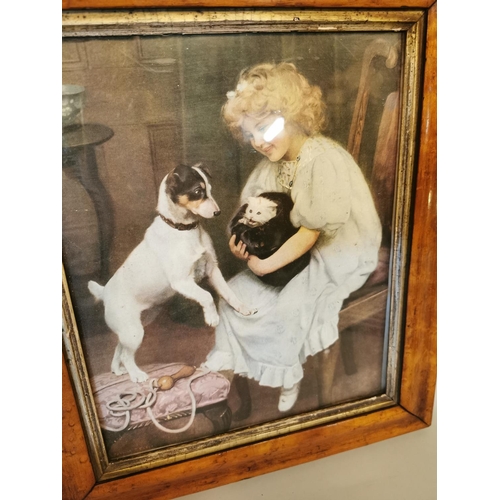 329 - Pear's Soap coloured advertising print mounted in maple frame {37 cm H x 32 cm W}.