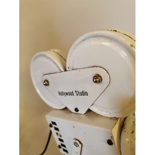 331 - Rare 1970s table lamp in the form of a film camera {39 cm H x 22 cm W x 17 cm D}.