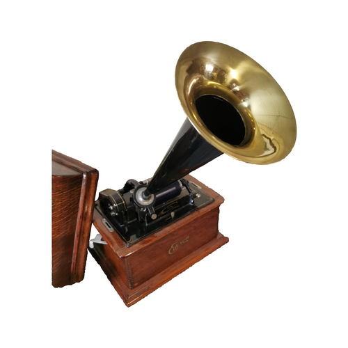 424 - Rare Edwardian Edison phonograph - Trade Mark A Edison {56 cm H x 44 cm W x 41 cm D}.